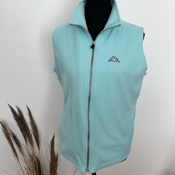 Kappa Vintage Light Blue Fleece Sleeveless Vest size medium - Picture 2 of 6